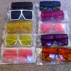 These are the latest stylish colorful lense big frame sunglasses